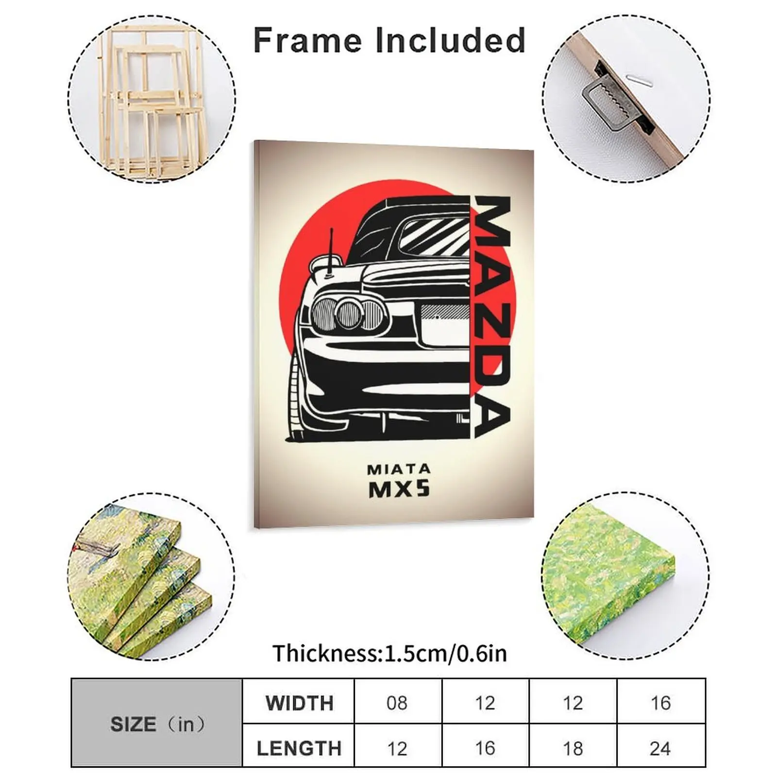 Mx5 Miata Canvas Painting Pub Plaques Designing Mural Framed Wall Paintings