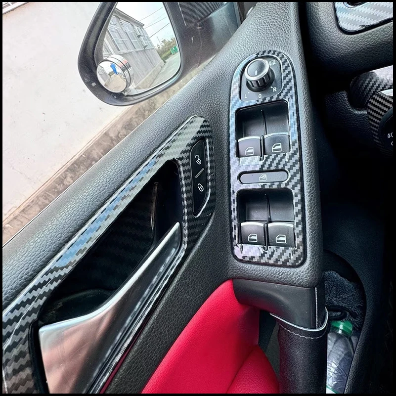 

Car Styling For Volkswagen VW Golf 6 MK6 2009-2012 Door Window Lift Control Handle Panel Cover Moulding Trim Strip Accessories