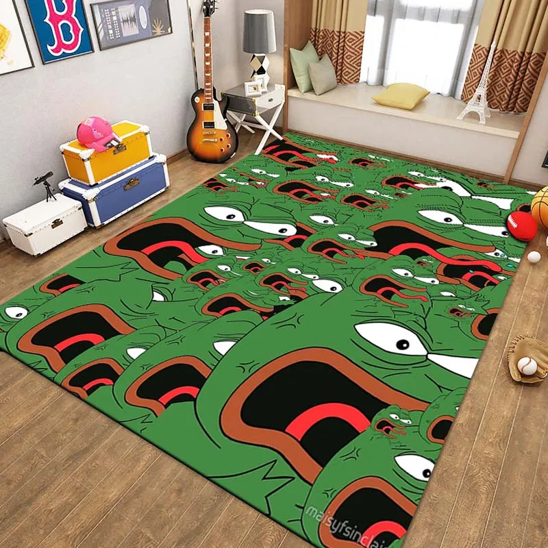 15 Sizes Pepe-Frog Funny Pattern Carpet for Bedroom Non-slip Doormat Living Room Mat Hallway Carpet Entrance Door Rug Home Decor