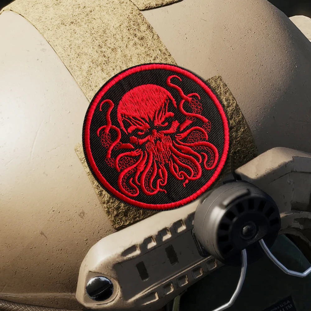 Parche táctico pulpo bordado con velcro – Insignia militar para mochila - imagen 4