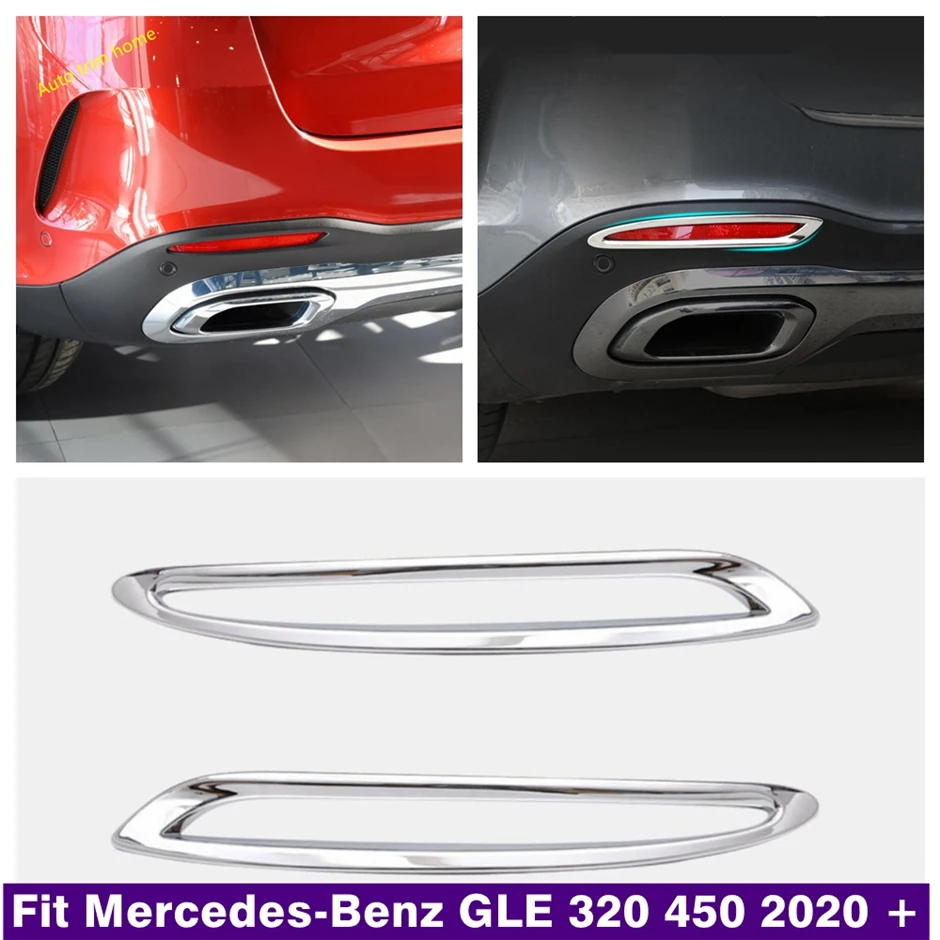 

ABS Chrome Exterior Rear Fog Lights Lamps Decoration Frame Cover Trim For Mercedes-Benz GLE 320 450 2020 2021 Car Accessories