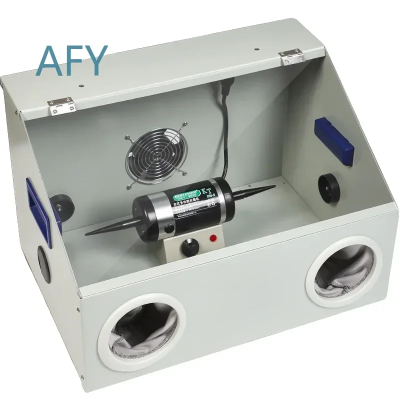 Small Desktop Grinding and Polishing Machine with Dust Box Cover for Jewelry Metal Wenwan Polishing Cloth Wheel All-in-One