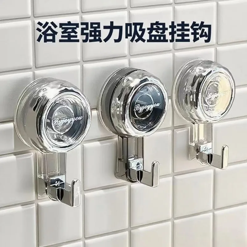

Fashion Powerful Suction Cup Hooks Vacuum Reusable Shower Hooks Heavy Duty Clothes Hook Traceless Bathroom Hook