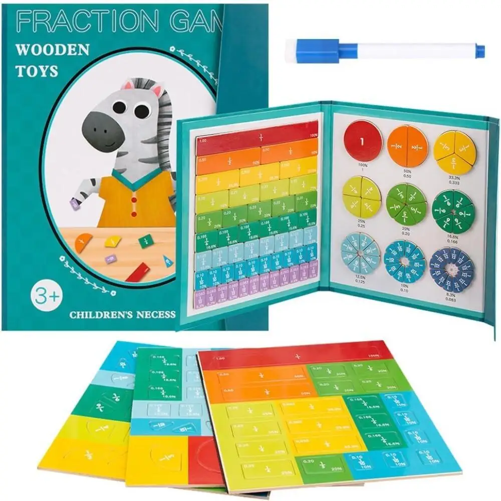 Arithmetic Educational Toy Fractional Calculation Game Wooden Fractional Calculation Math Toy ,Gifts for School Enrolment