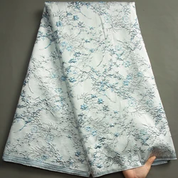 SJD LACE African Brocade Jacquard Lace Fabrics 5Yards 2024 High Quality French Gilded Lace For Women Wedding Party Dresses A3464
