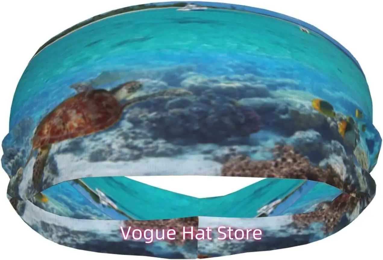 

Sea Turtle Sweatbands Turtle Headbands for Women Men Beach Sweatband for Sport Running Hiking