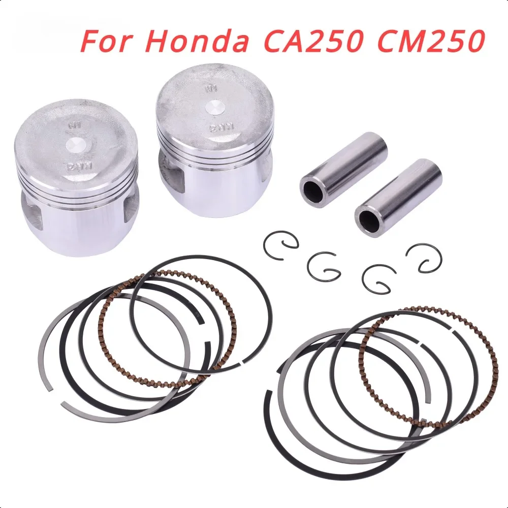 53mm 53.25mm 53.5mm 53.75mm 54mm Motorcycle Piston and Piston Ring Kit For Honda CA250 CM250