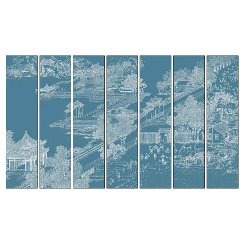 

Hotel lobby hanging landscape decorative painting living room sofa background wall mural