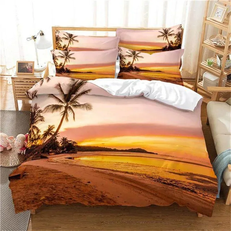 

Beach Scenery Duvet Cover Summer Hawaii Landscape Bedding Set Twin Full King For Girl Boys M