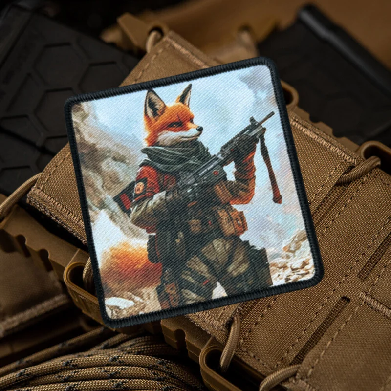 Fox Special Forces Moral Taktischer Aufnäher, Soldat, bedrucktes Klett-Emblem, Militärabzeichen, Kampfarmband, Rucksack-Aufkleber