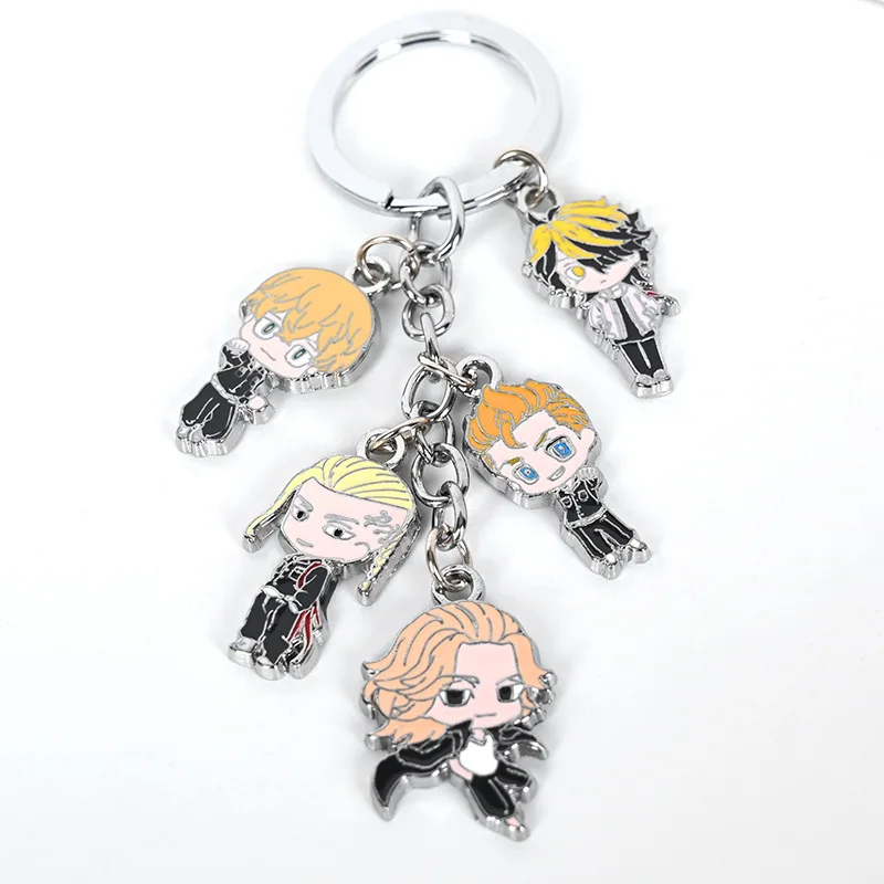 

Anime Boys Pendant Keychain Classic Cartoon Figure Mikey Draken Enamel Alloy Charms Keyring Jewelry Cute Key Holder Accessories
