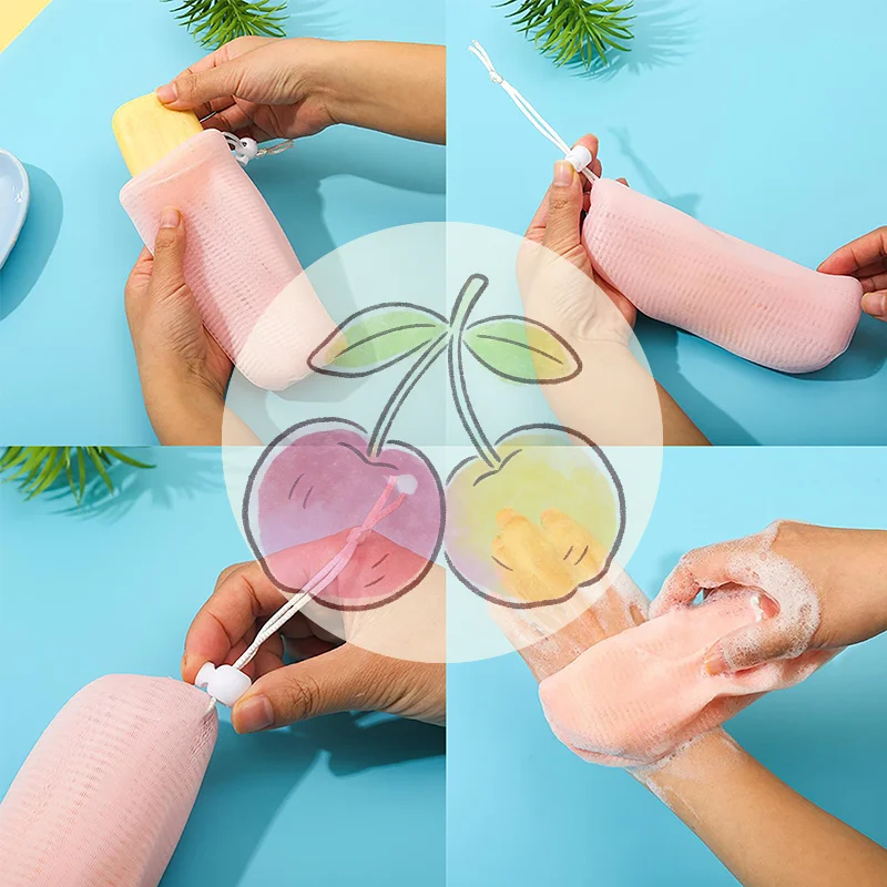 

1Pc Thickened 6 Layer Foaming Soap Bag Facial Cleanser Mesh Bag Bath Washing Tools Body Cleansing Nets Helper Wash Face~