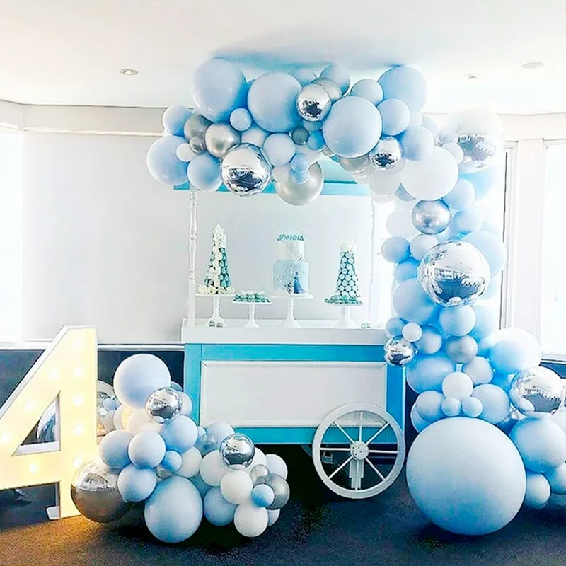 Blue Balloon Garland Arch Kit 1st Birthday Party Decoration Kids Baby Shower Boy Wedding Birthday Ballon Foil Latex Ballon Globo