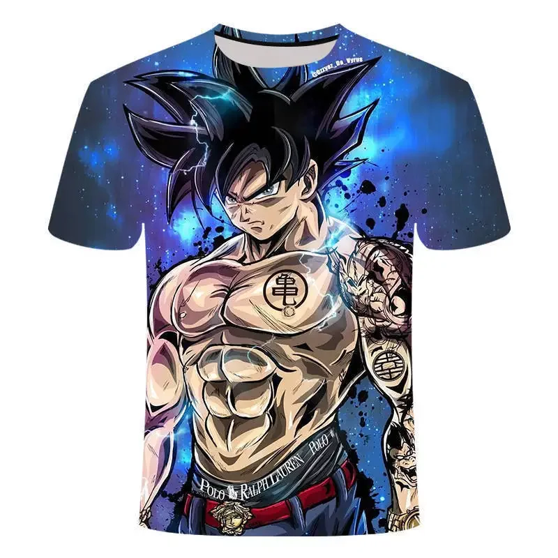 

New Boys Girls T-shirts Dragon Ball Z T Shirt 3-14 Years Old 2025 Summer Kids 3D Goku Vegeta Print Casual Short Sleeve Shirts