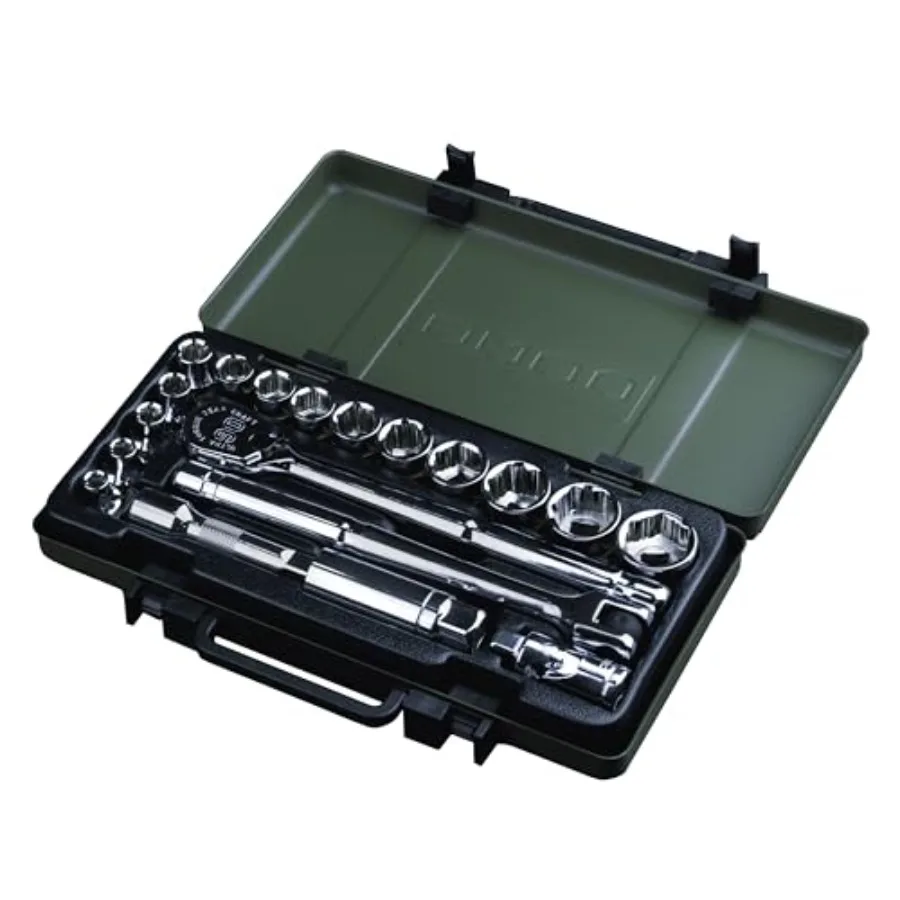 

Tool Socket Set 19-Piece 3/8" Drive 90T Ultra Torque Ratchet Anti-Stripped Sockets Chrome Vanadium Steel Includes Spark Plug So
