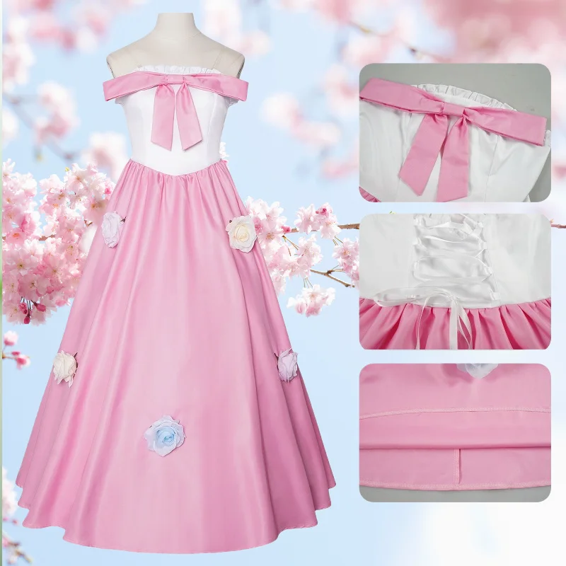 

Anime Hoshimiya Ichigo Cosplay Costume Pink Princess Dress with Accessories Full Set for Women Role Play Outfit Theme Party