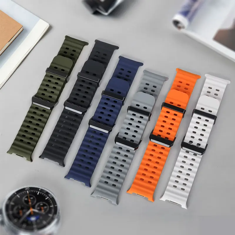 المحيط كوريا لساعة سامسونج جالاكسي 8 الكلاسيكية 46 مللي متر سوار معصم من السيليكون لساعة سامسونج 8 40 مللي متر 44 مللي متر حزام الساعة الذكية