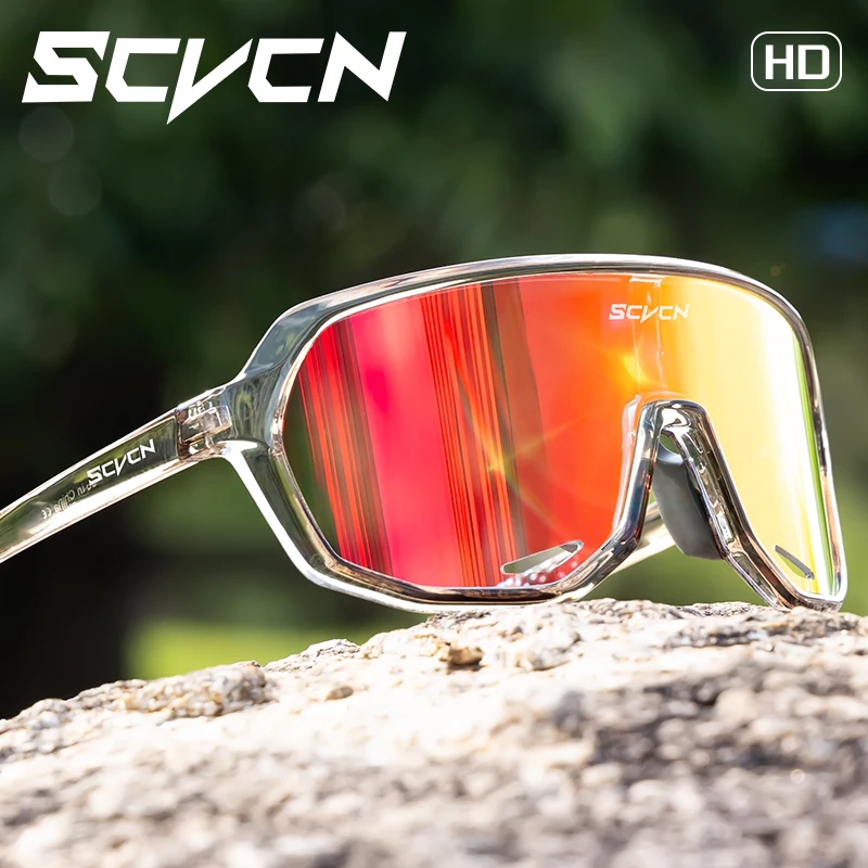 SCVCN Men Cycling Glasses Photochromic Sunglasses for Mountain Bike Road Bicycle Eyewear Pock Cycle Goggles UV400 Polarized MTB