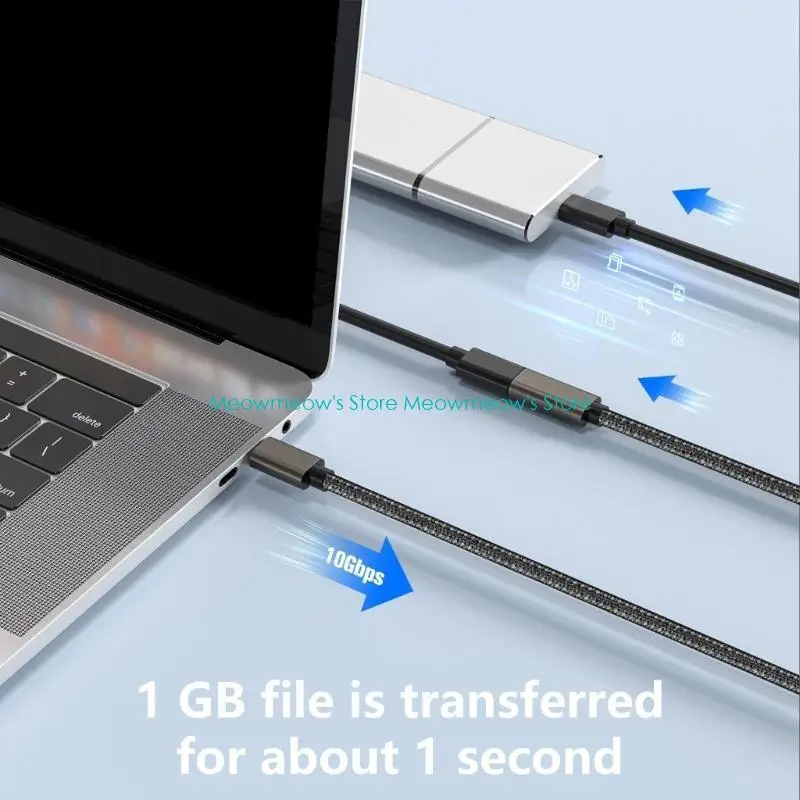 W91A USB Kabel Extender typu C, 60W Szybkie ładowanie 5 / s wsparcie transmisji danych, dla urządzeń elektronicznych typu C.