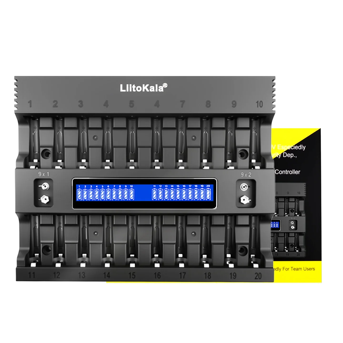 LiitoKala New Product Lii-ND20 LCD 9V Multifunctional AA/AAA Battery Charger 20 Slots