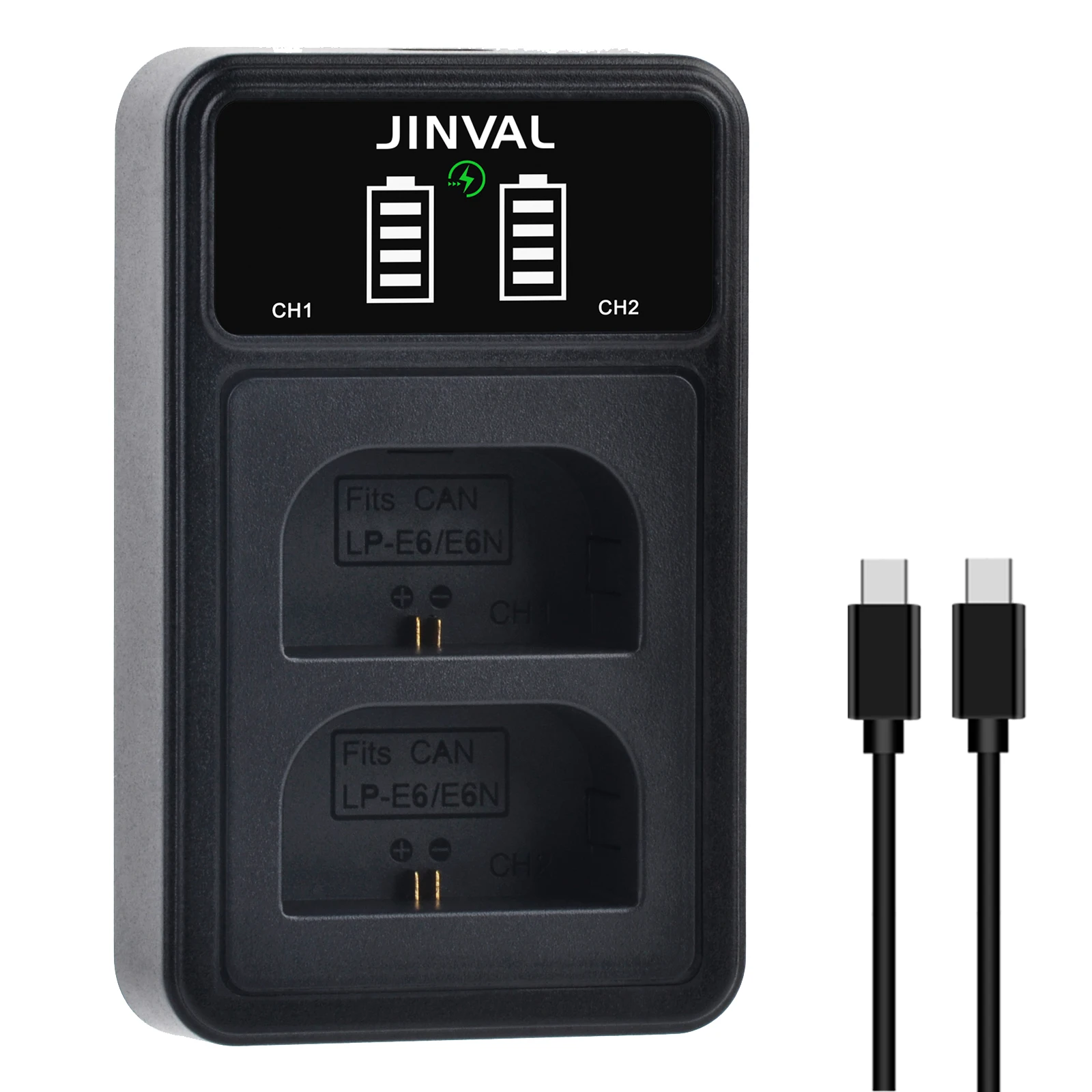 

JINVAL LP-E6 Battery Dual Charger lp-e6n PD20W Type-C Battery Fast Charger For Canon EOS 5D EOS 6D EOS 7D EOS R 60D 70D 80D 90D