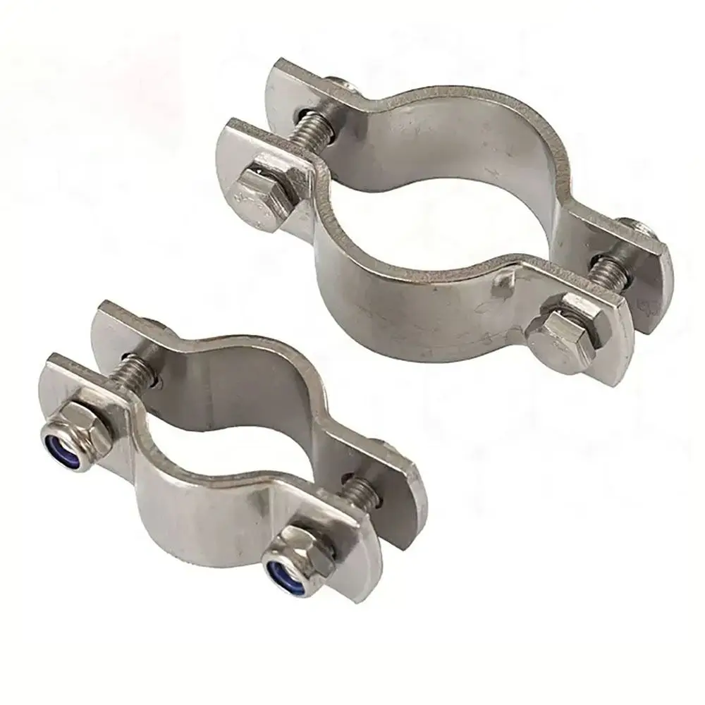 1Pcs M12-M108 Flat Pipe Support Clamp Thickened Flat Clamp 304 Stainless Steel Tube Support Clip M6 Screws Blue Case