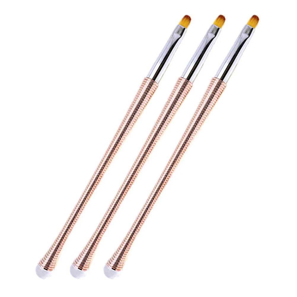 

3pcs Art Brushes Round Tip Manicure Pen Tools Aluminum Alloy Nail Gel Pens Durable Nail Gel Pens Painting Accessories