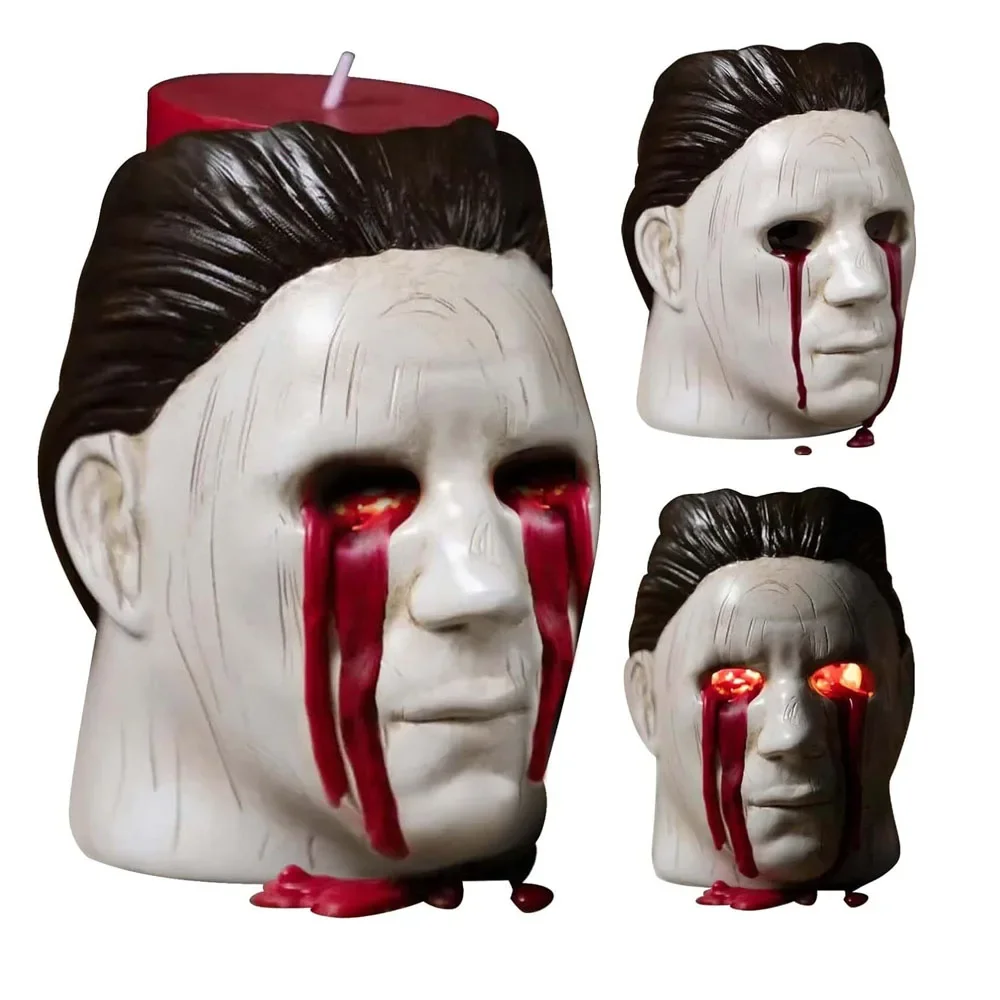 

Candle Holder with Bleeding Eyes Halloween Candle Holder Halloween Statue with Bleeding Eyes Decor Horror Candlestick Decoration