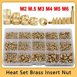 Heat Set Insert Nut Brass Soldering Tips M2 M2.5 M3 M4 M5 M6 Hot Melt Twilled Knurled Molding Injection 3D Printer Inserts Nuts