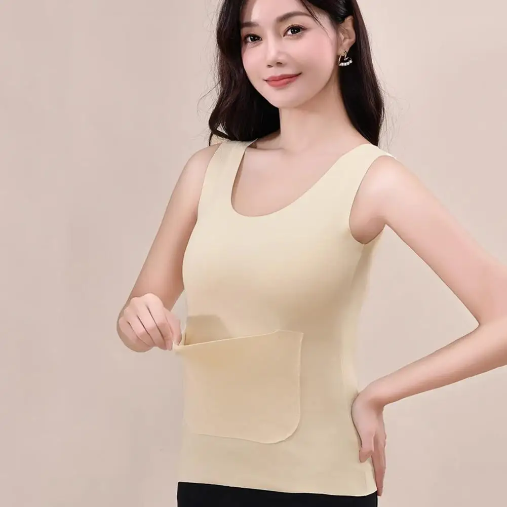 Warm Tank Top Seamless Fleece Vest Women's Seamless Thermal Vest with Plush Lining Slim Fit Design for Fall Winter V for Extra