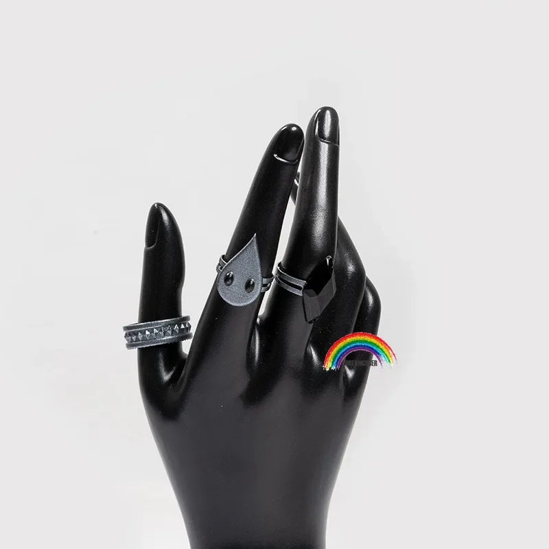 Genshin Impact Hutao Cosplay wig Game Accessories Rings Props Stage Property Ring Set Jewelry Project Characters Props Ring Gift