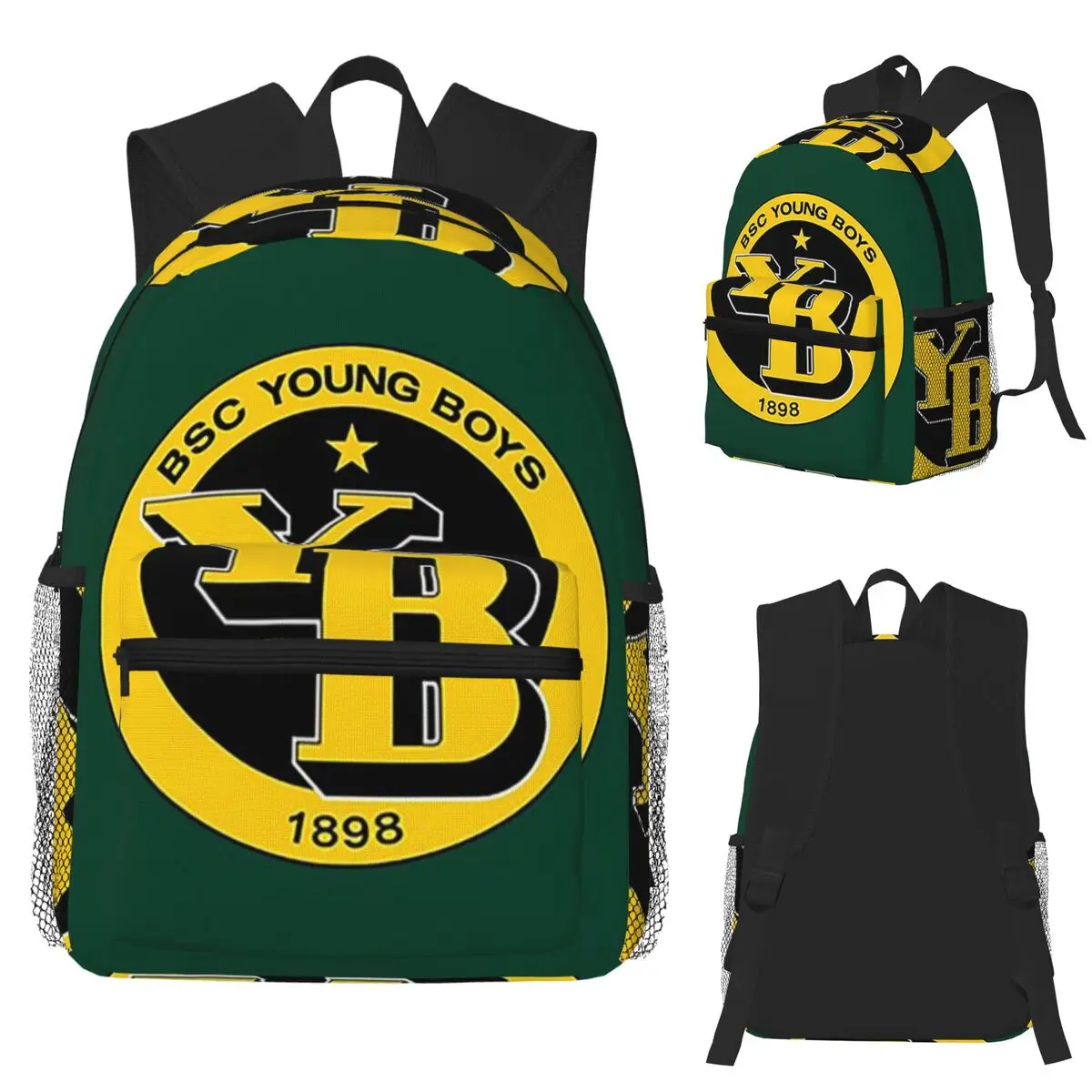 BSC Young Boys Swiss Football Sports Fans Bern Switzerland Student Backpack School Bag Hiking Travel Daypack for Men Women