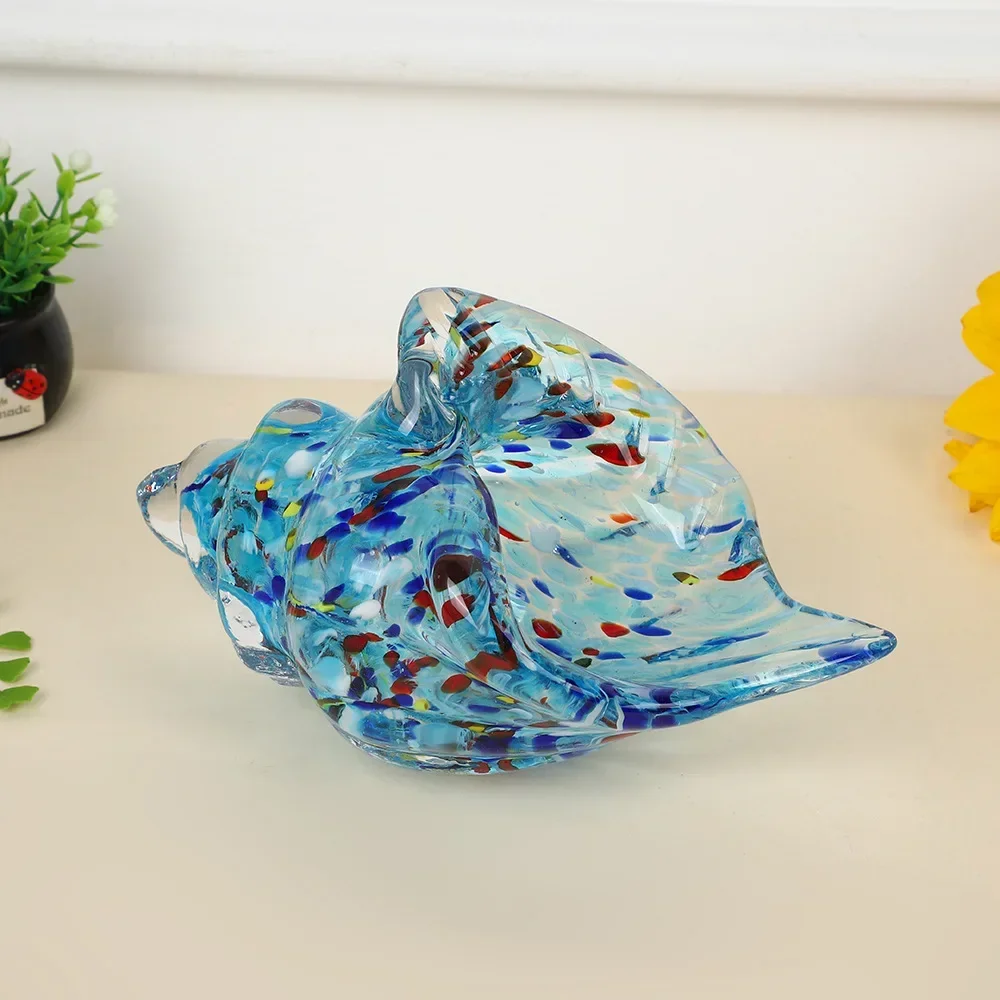 2026 Unique Glass Conch Figurine Colored Shells Bivalve Shells Glass Handicrafts Simulation Figurine Snail Shellfish Home Decora