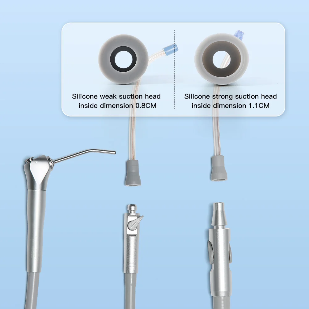 10 sztuk / worek Dental Wyrzutnik śliny Słaba / mocna przyssawka Gumowa końcówka zatrzaskowa Wymiana adaptera