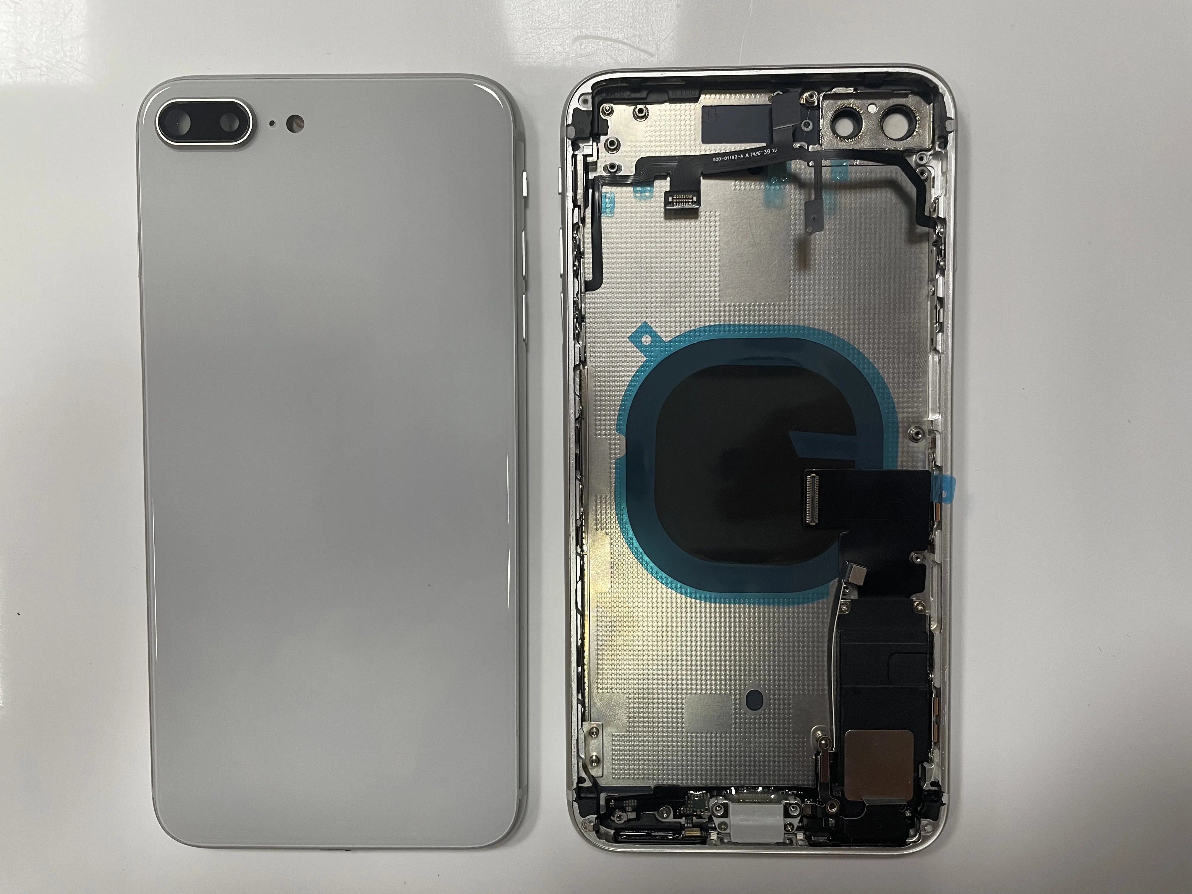 Dla iPhone 8 8 Plus tylna pokrywa baterii, środkowa obudowa, tacka na kartę SIM, instalacja kabla w miękkim etui, dla iPhone 8 8Plus obudowa obudowy