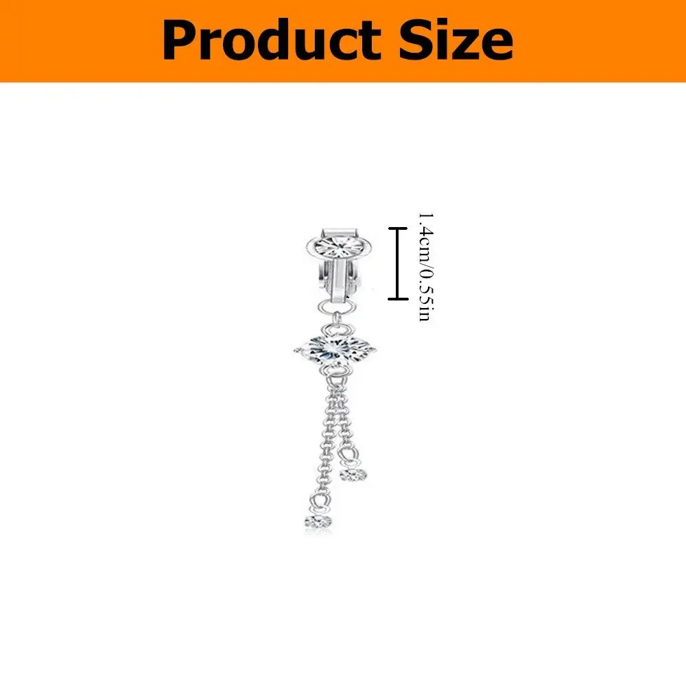 Faux Fake Belly Star Fake Belly Piercing Heart Clip On Umbilical Navel Fake Pircing Moon Leaves Cartilage Earring Clip Jewelry view 6