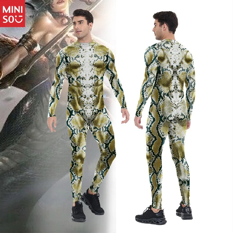 Miniso Halloween nouveau Cos Animal serpent 3D impression numérique Onesie scène Performance costume