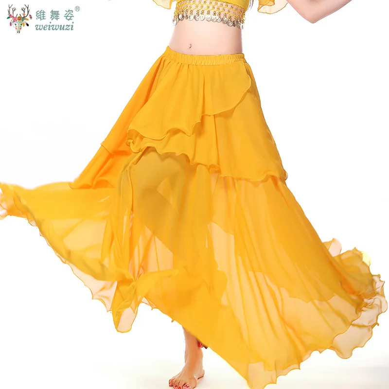 

Belly Dancing Long Satin Skirt Lady Belly Dance Skirts Women Sexy Oriental Belly Dance Skirt Professional(Without Belt)