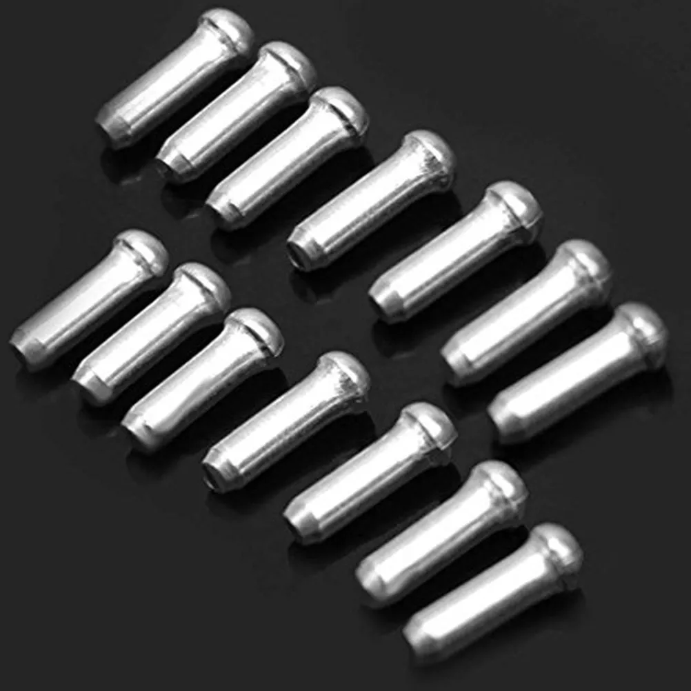 100Pcs High Strength Aluminum Alloy Bike Cable End Tips Crimp Caps Compatible with Brake Gear Cables for Road E-Bike
