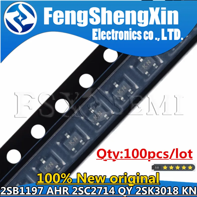 

100pcs 2SK3018 KN 2SB1197 AHR 2SC2714 QY SOT-23 MOSFET