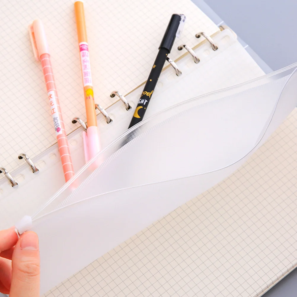 

50Pcs Durable A6 Zipper Pouches Waterproof PVC Storage Bags Extra Thick Loose-Leaf Organizers