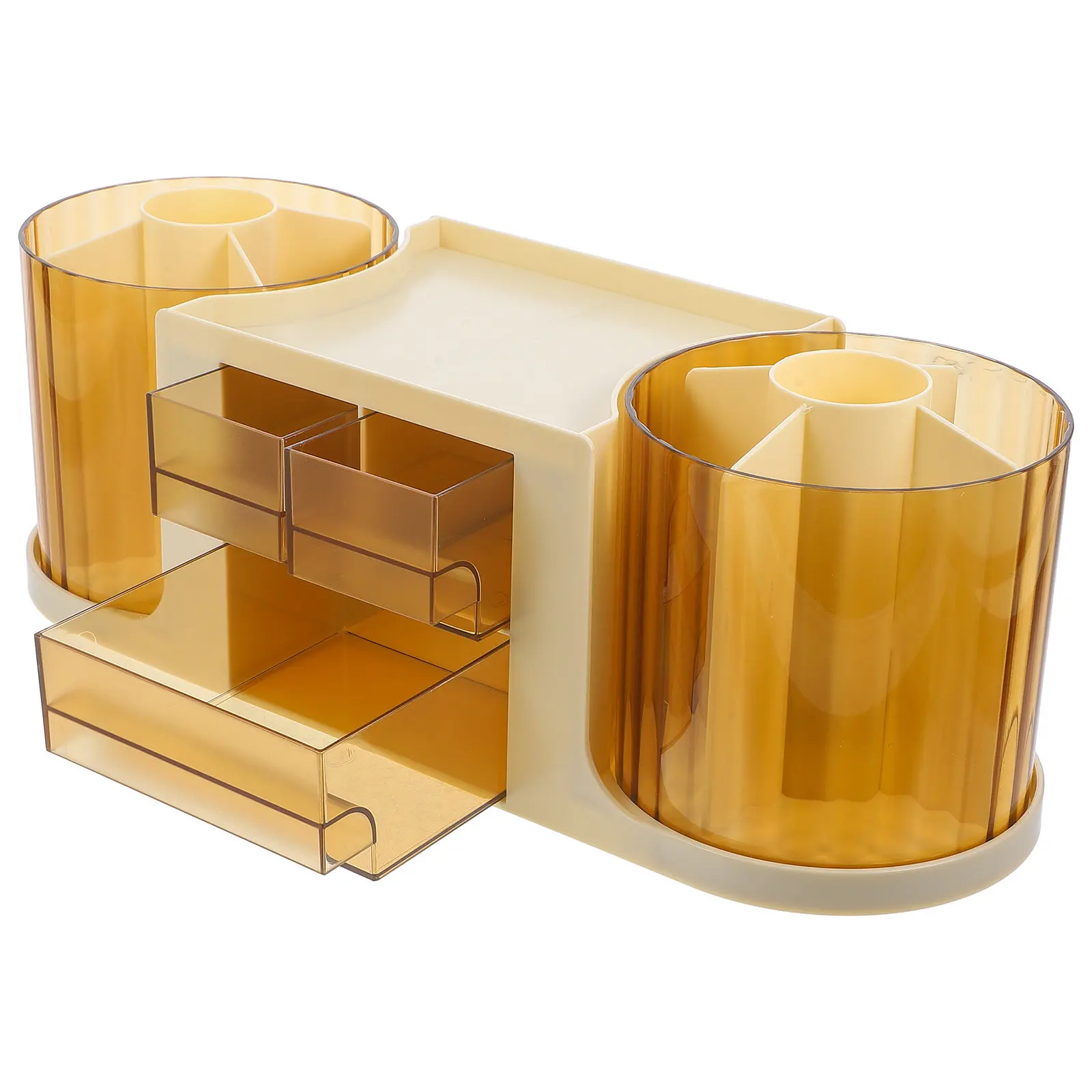 

Double Rotating Pen Cup Holder Desktop Drawer Organizer Storage Box Office File Container Small Drawer Organizer for Desk