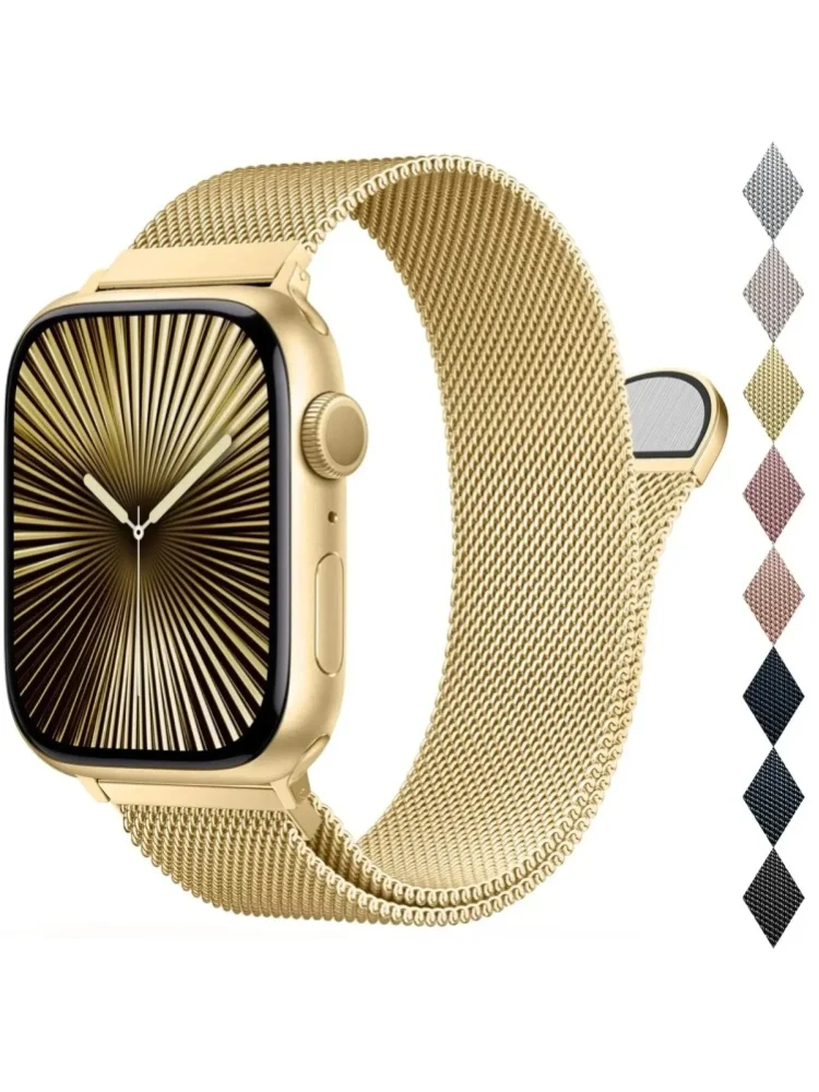 Magnetisches Edelstahl-Metall-Uhrenarmband für Apple Watch 38 40 41 42 44 45 49mm Armband kompatibel mit iWatch SE Serie 9 8 7 6 5.