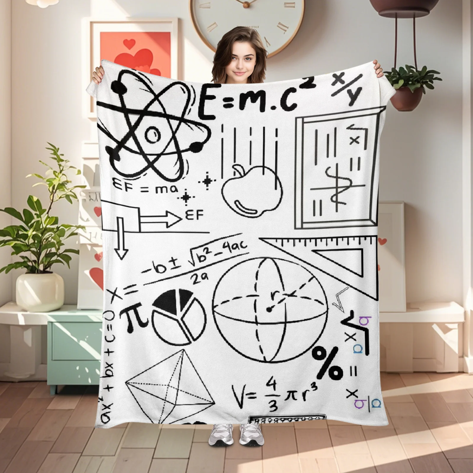 Beautiful Blend Of Science And Art In This Math Geometry Blanket, Ideal Gift Choice