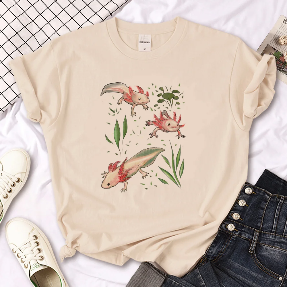 Ajolote Axolotl Tee women graphic top girl streetwear y2k comic clothes