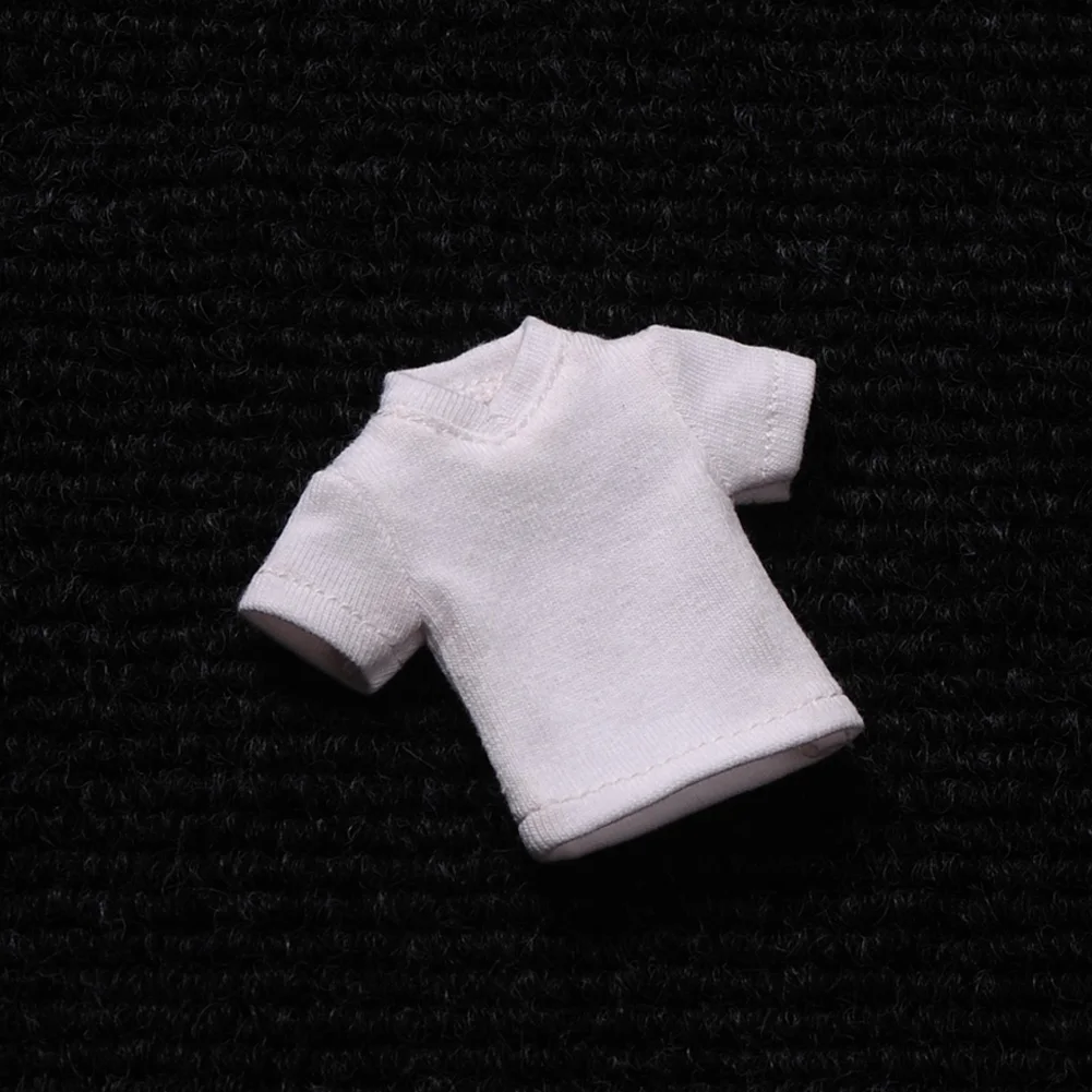 1/12 مقياس الرجال الأبيض قصيرة الأكمام تي شيرت رياضي ملابس علوية ملحق نموذج صالح 12 "ذكر الجندي عمل الشكل الجسم الدمى لعبة #3