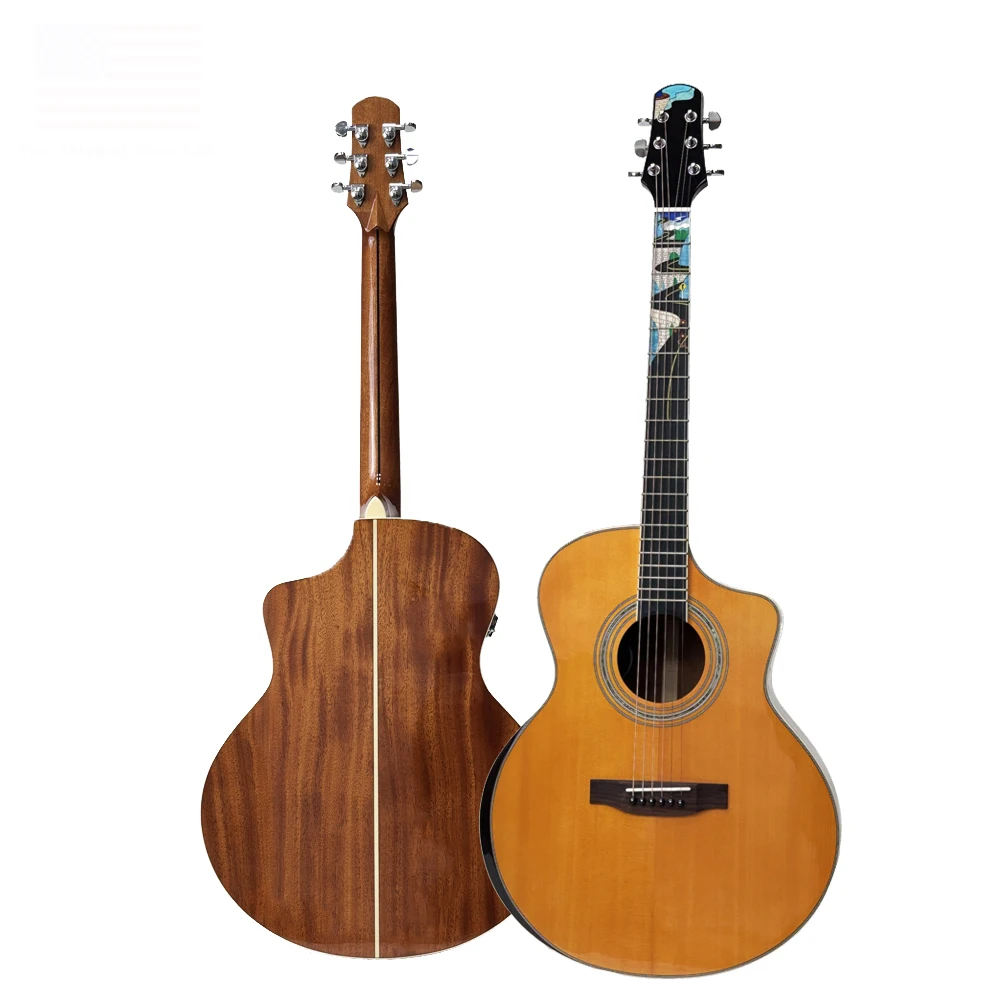 

Premium Custom Guitars 5A Solid Spruce Solid Back and Side 5A Solid Mahogany Neck Okoume Fretboard Acoustic Guitar