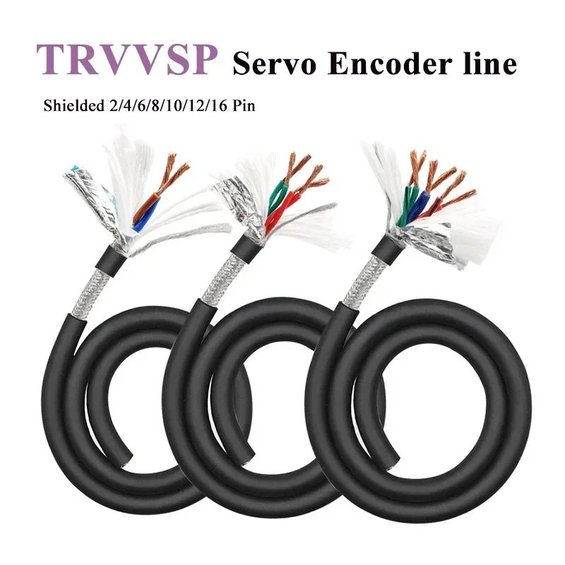 

1M TRVVSP High Flexibility Drag Chain Cable for Robot 2/4/6/8/10/12/16 Pin Twisted Pair Shielded Servo Encoder Wire Line