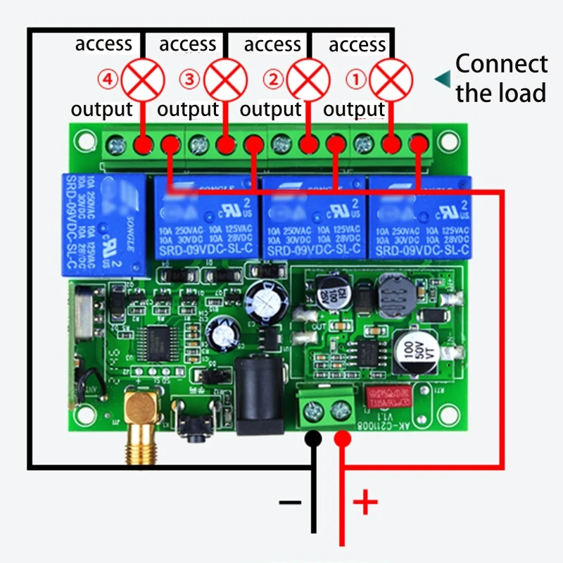 3000M Long Range DC 12V 24V 4CH RF Wireless Remote Control Switch 315/433MHz Remote Control Switches Transmitter Receiver