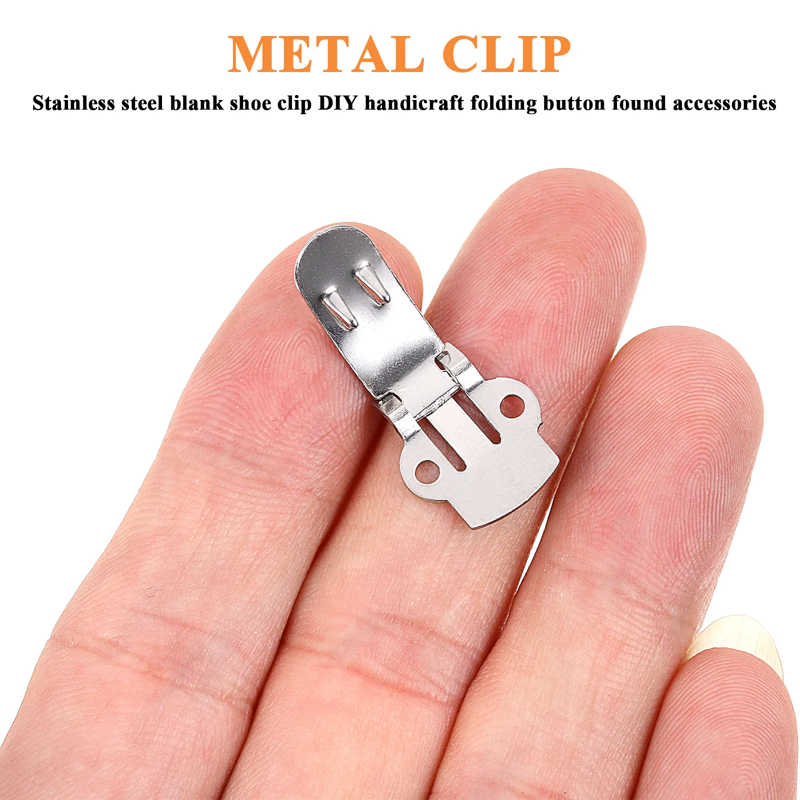 

25 Pcs Stainless Steel Shoe Buckles Flat Blank Clips Accessories for High Heels Decorative Clamps TENDYCOCO